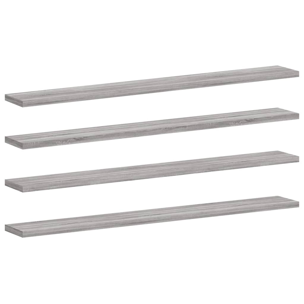 Mensole Parete 4pz Grigio Sonoma 80x10x1,5cm Legno Multistratocod mxl 87576