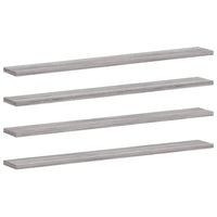 Mensole Parete 4pz Grigio Sonoma 80x10x1,5cm Legno Multistratocod mxl 87576