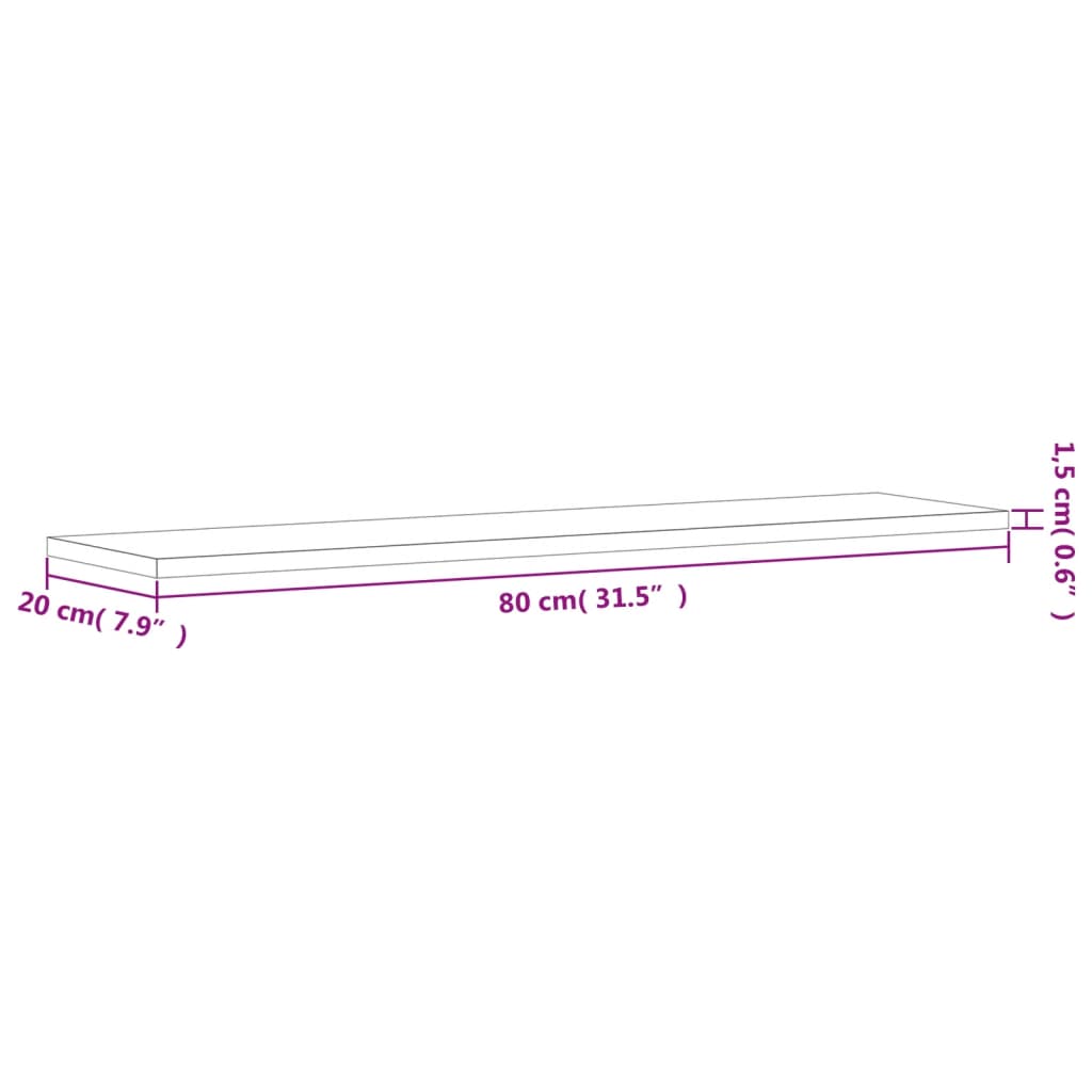 Mensole Parete 4pz Rovere Fumo 80x20x1,5 cm Legno Multistrato 838261