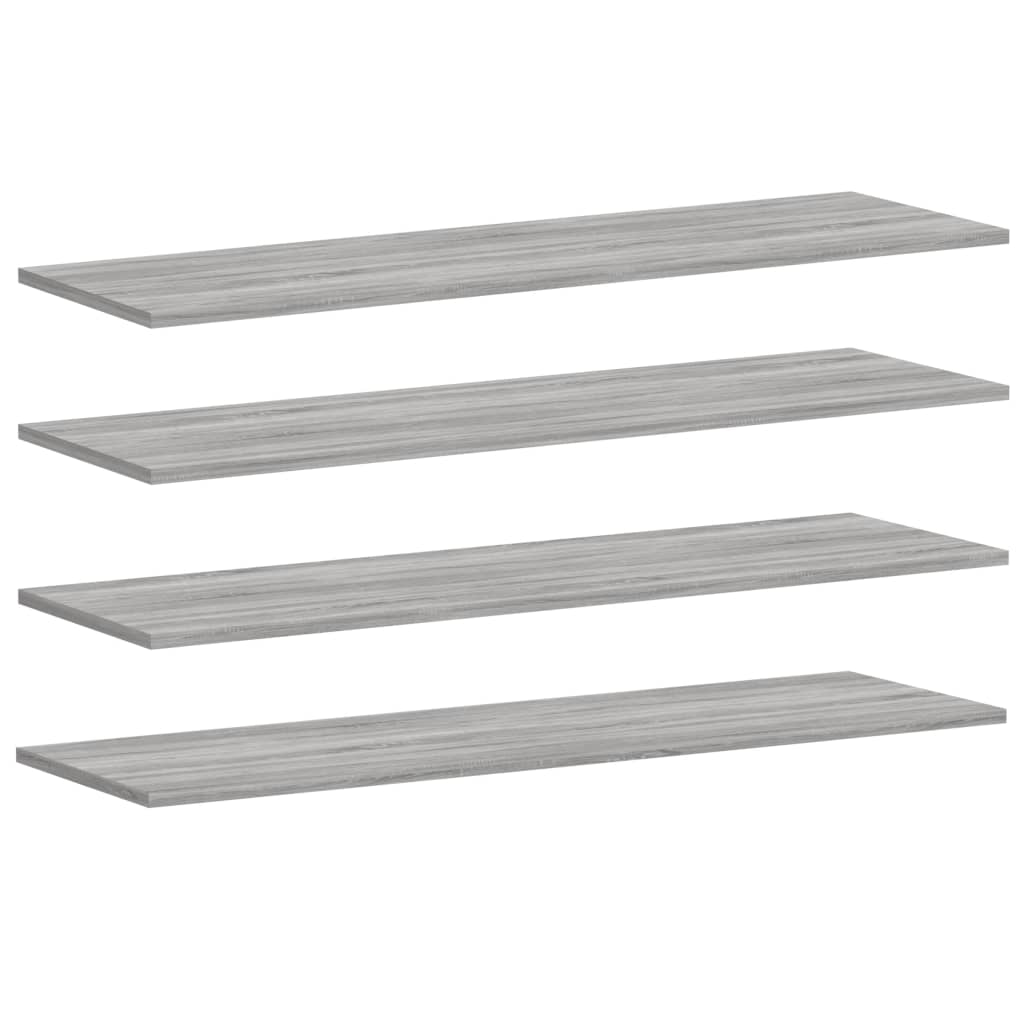 Mensole Parete 4pz Grigio Sonoma 100x30x1,5cm Legno Multistrato 838299