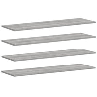 Mensole Parete 4pz Grigio Sonoma 100x30x1,5cm Legno Multistrato 838299