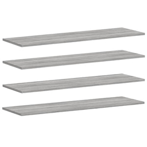 Mensole Parete 4pz Grigio Sonoma 100x30x1,5cm Legno Multistrato 838299