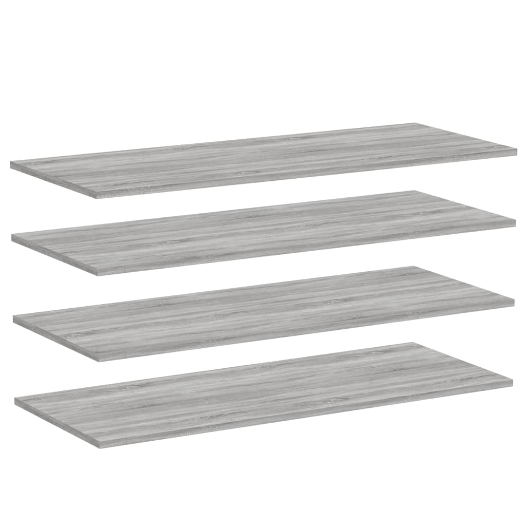 Mensole Parete 4pz Grigio Sonoma 100x40x1,5cm Legno Multistrato 838304