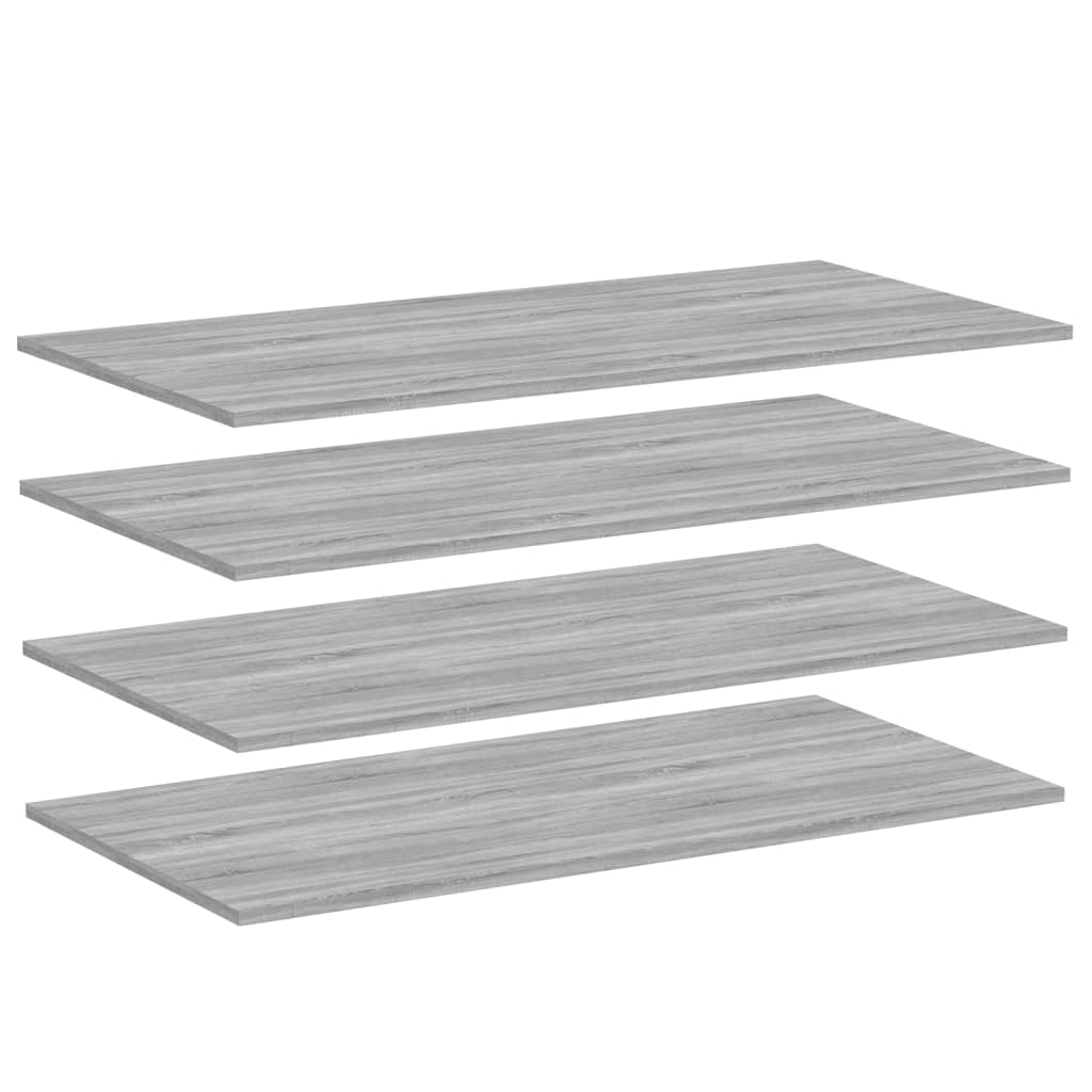 Mensole Parete 4pz Grigio Sonoma 100x50x1,5cm Legno Multistrato 838307