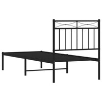 Giroletto con Testiera in Metallo Nero 75x190 cm 373681