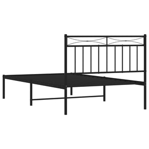 Giroletto con Testiera in Metallo Nero 107x203 cm 373687