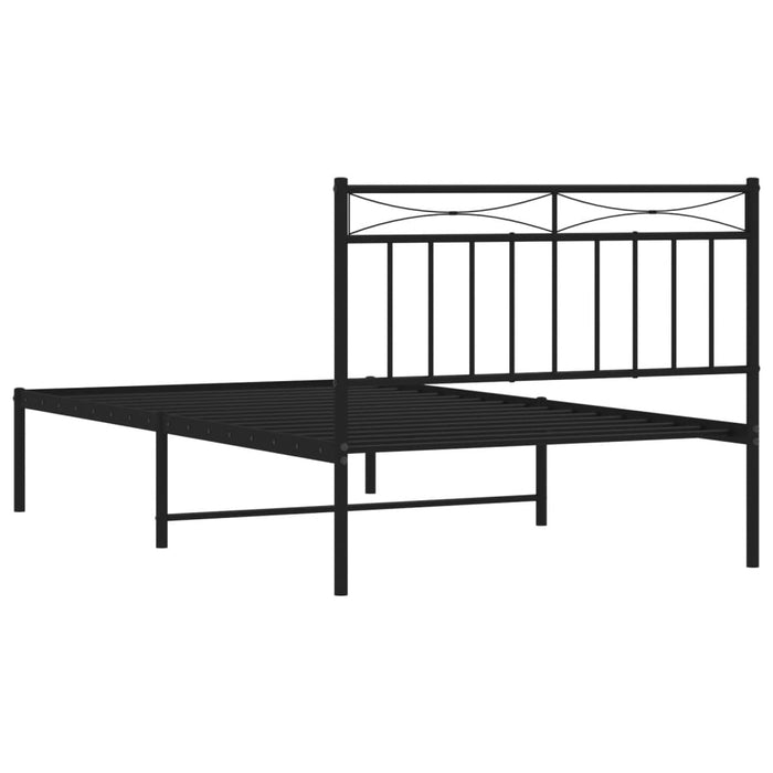 Giroletto con Testiera in Metallo Nero 107x203 cm 373687