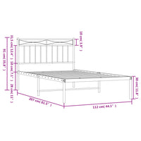 Giroletto con Testiera in Metallo Nero 107x203 cm 373687