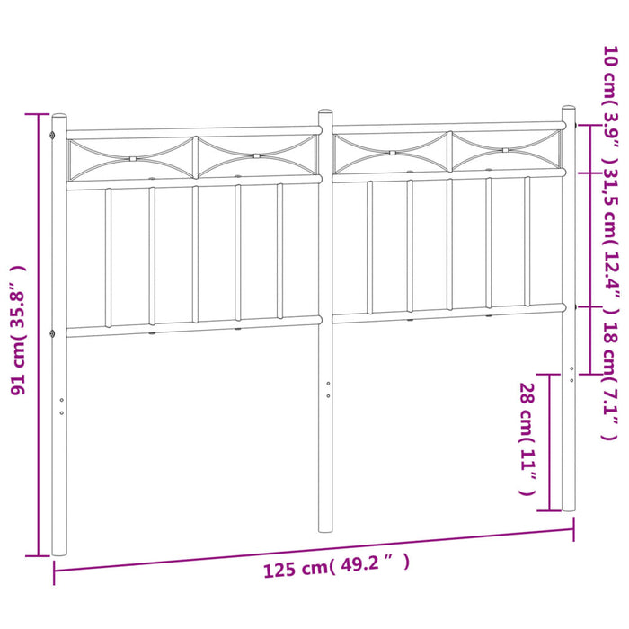 Testiera in Metallo Nero 120 cm 373722