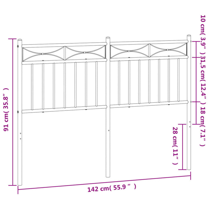 Testiera in Metallo Bianco 135 cm 373772