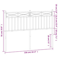 Testiera in Metallo Bianco 150 cm 373774