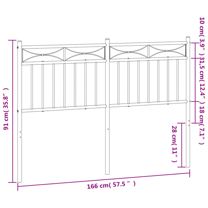 Testiera in Metallo Bianco 160 cm 373775