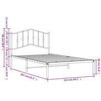 Giroletto con Testiera in Metallo Nero 107x203 cm 373785