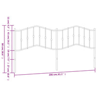 Testiera in Metallo Bianco 200 cm 373876