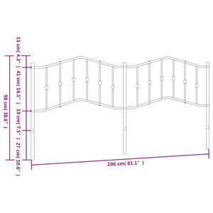 Testiera in Metallo Bianco 200 cm 373876