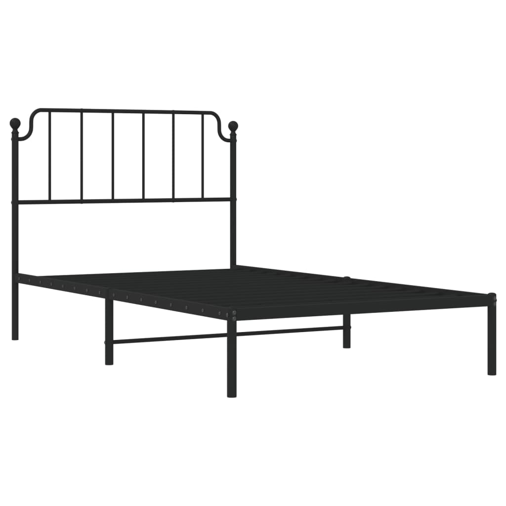 Giroletto con Testiera in Metallo Nero 107x203 cm 373883