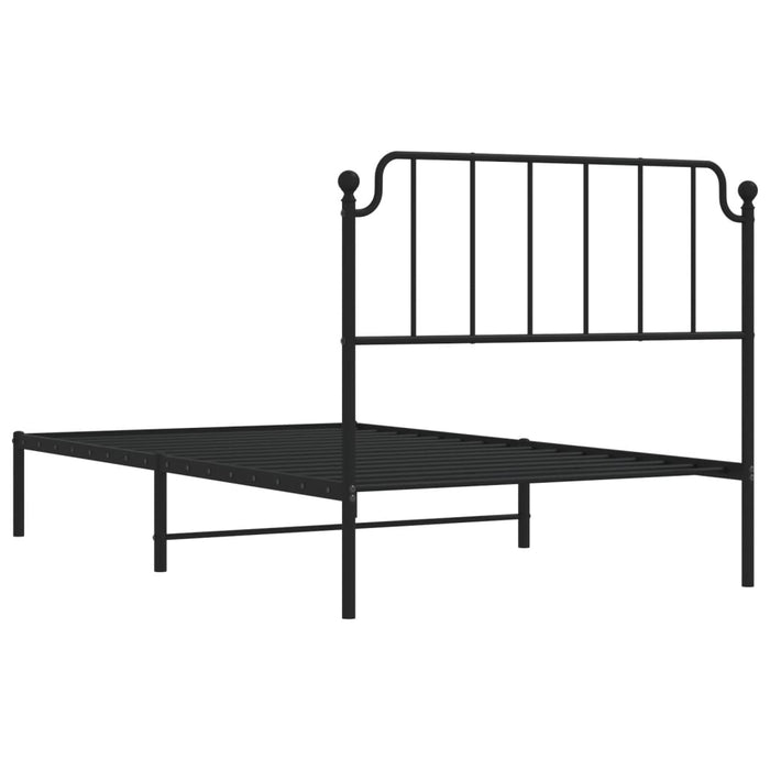 Giroletto con Testiera in Metallo Nero 107x203 cm 373883