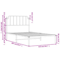 Giroletto con Testiera in Metallo Nero 107x203 cm 373883