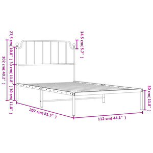 Giroletto con Testiera in Metallo Nero 107x203 cm 373883