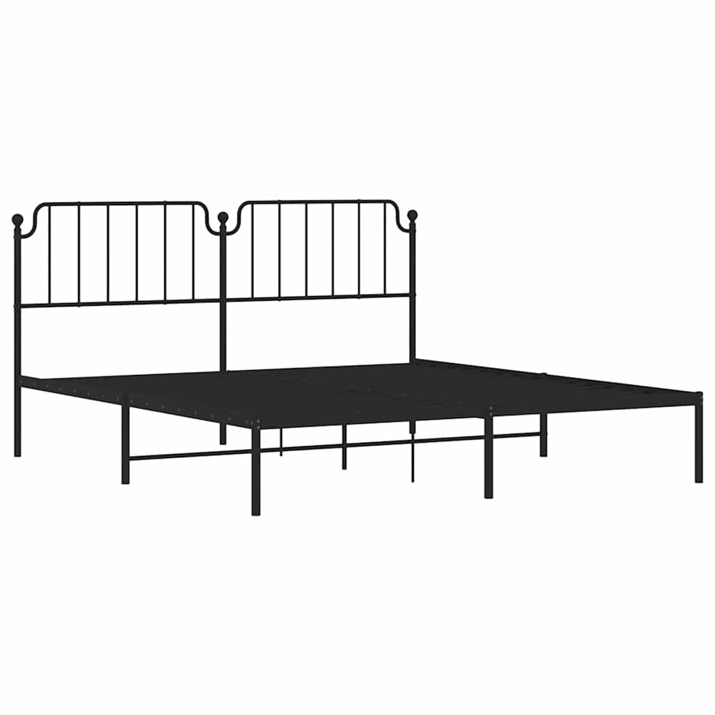 Giroletto con Testiera in Metallo Nero 183x213 cm 373892