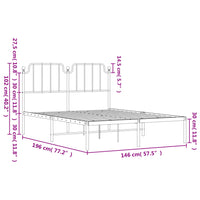 Giroletto con Testiera Metallo Bianco 140x190 cm 373936