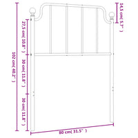 Testiera in Metallo Bianco 75 cm 373962