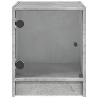 Comodini con Ante in Vetro 2pz Grigio Cemento 35x37x42 cm 836350