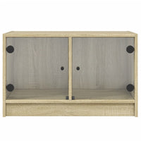 Mobile Porta TV con Ante in Vetro Rovere Sonoma 68x37x42 cm 836359