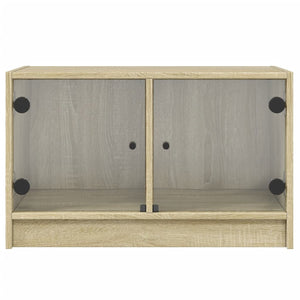 Mobile Porta TV con Ante in Vetro Rovere Sonoma 68x37x42 cm 836359