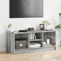 Mobile Porta TV con Ante in Vetro Grigio Sonoma 102x37x42 cmcod mxl 87150