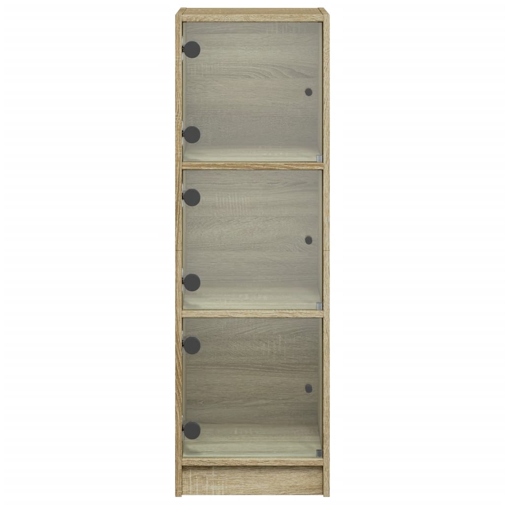 Credenza con Ante in Vetro Rovere Sonoma 35x37x109 cm 836387