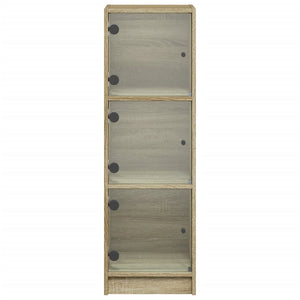 Credenza con Ante in Vetro Rovere Sonoma 35x37x109 cm 836387