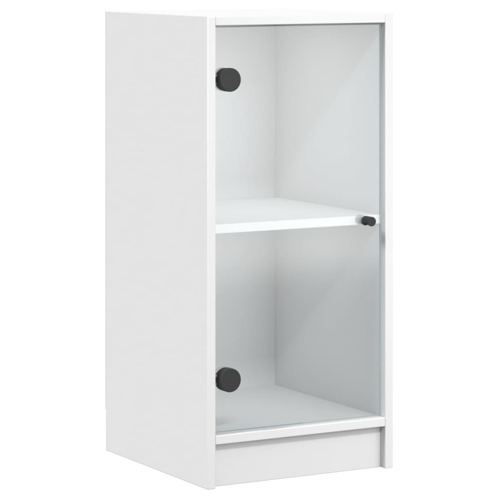 Mobile con Ante in Vetro Bianco 35x37x75,5 cm 836399