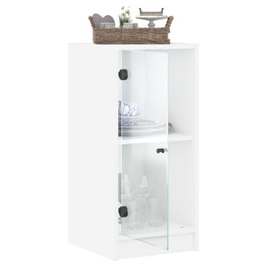 Mobile con Ante in Vetro Bianco 35x37x75,5 cm 836399