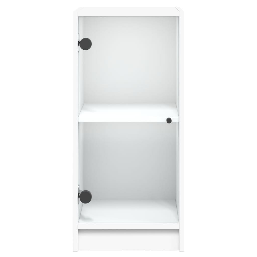 Mobile con Ante in Vetro Bianco 35x37x75,5 cm 836399