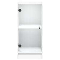 Mobile con Ante in Vetro Bianco 35x37x75,5 cm 836399