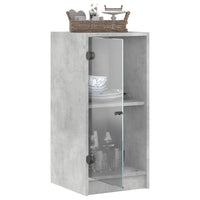 Mobile con Ante in Vetro Grigio Cemento 35x37x75,5 cm 836402