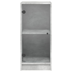 Mobile con Ante in Vetro Grigio Cemento 35x37x75,5 cm 836402