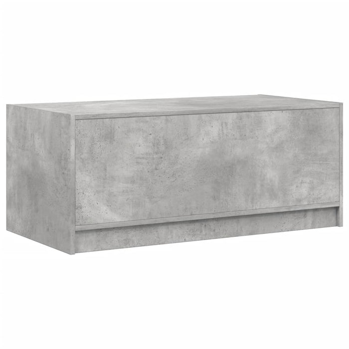 Tavolino Salotto con Ante in Vetro Grigio Cemento 102x50x42 cm 836416