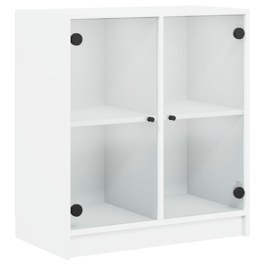 Mobile con Ante in Vetro Bianco 68x37x75,5 cm 836420