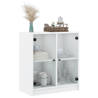 Mobile con Ante in Vetro Bianco 68x37x75,5 cm 836420