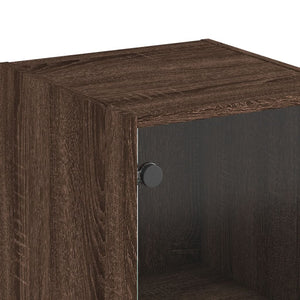 Credenza con Ante in Vetro Rovere Marrone 35x37x142 cm 836440