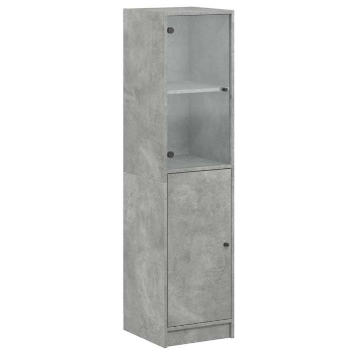 Credenza con Anta in Vetro Grigio Cemento 35x37x142 cm 836444