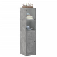 Credenza con Anta in Vetro Grigio Cemento 35x37x142 cm 836444