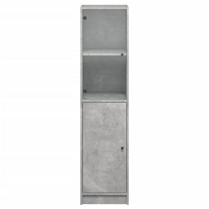 Credenza con Anta in Vetro Grigio Cemento 35x37x142 cm 836444