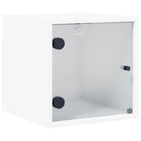 Comodini con Ante in Vetro 2pz Bianco 35x37x35 cm 836463