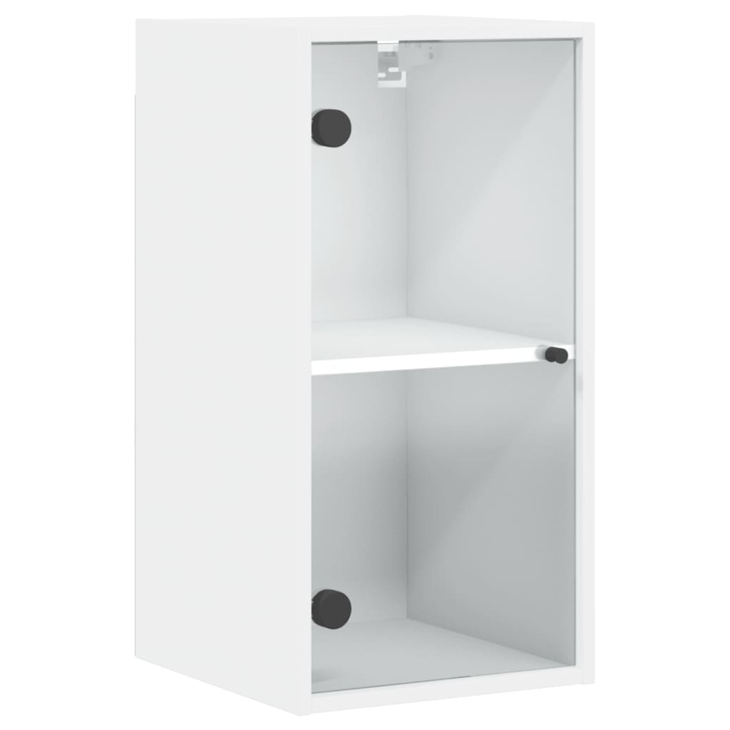 Mobile a Muro con Ante in Vetro Bianco 35x37x68,5 cm 836476