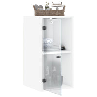 Mobile a Muro con Ante in Vetro Bianco 35x37x68,5 cm 836476