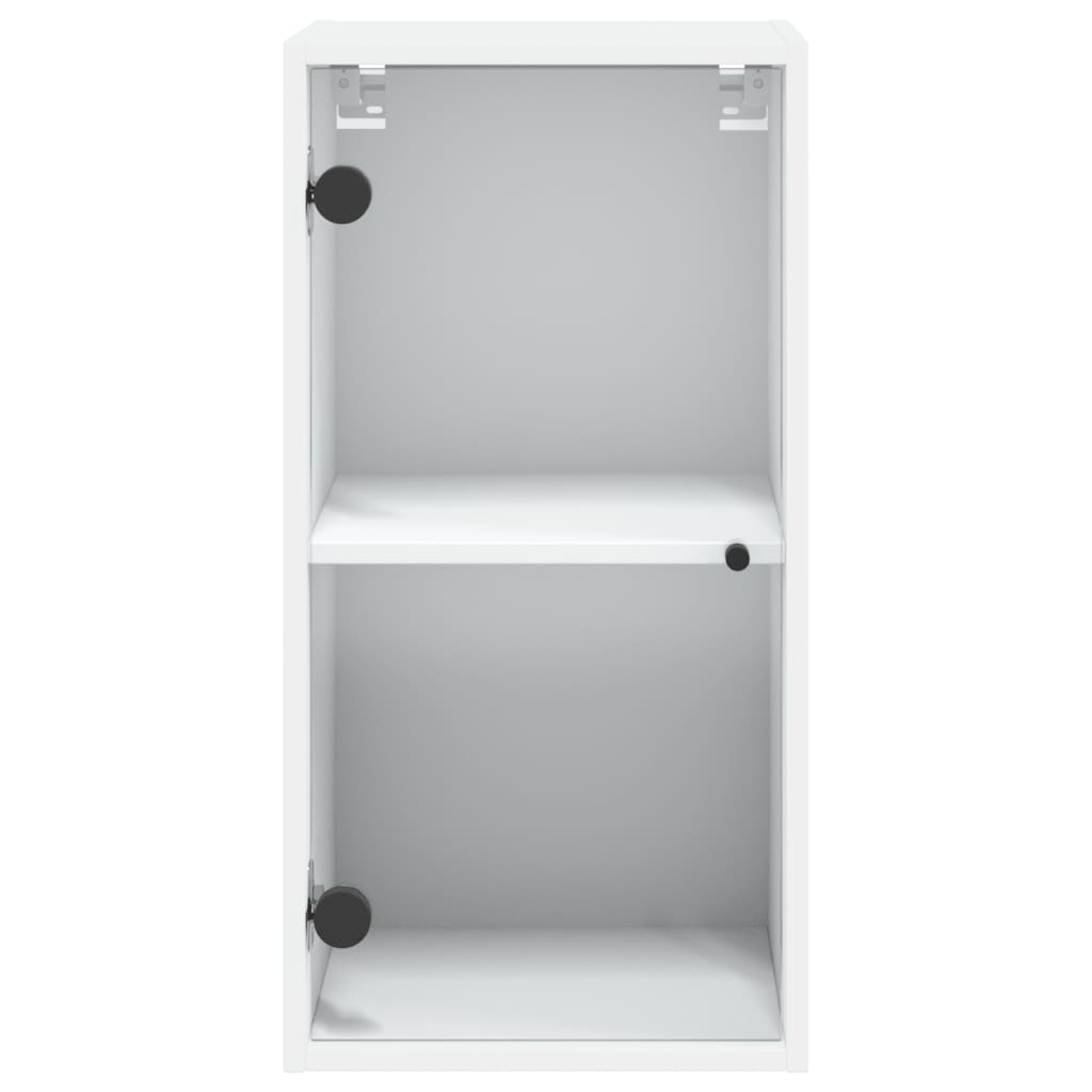 Mobile a Muro con Ante in Vetro Bianco 35x37x68,5 cm 836476