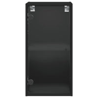 Mobile a Muro con Ante in Vetro Nero 35x37x68,5 cm 836477